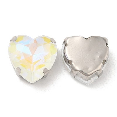Mocha Fluorescent(MI) Heart Sew on Rhinestone GGLA-C001-01A-P05-1