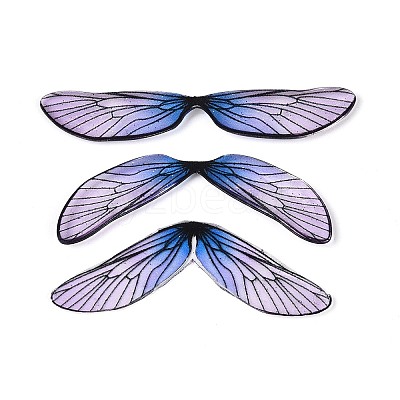 3Pcs Transparent Epoxy Resin Butterfly Wings Cabochons RESI-N045-11B-1