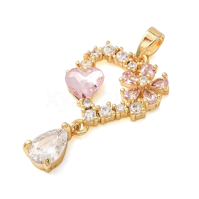 Brass Micro Pave Cubic Zirconia Pendants CU-CBA2C2D-11G-1