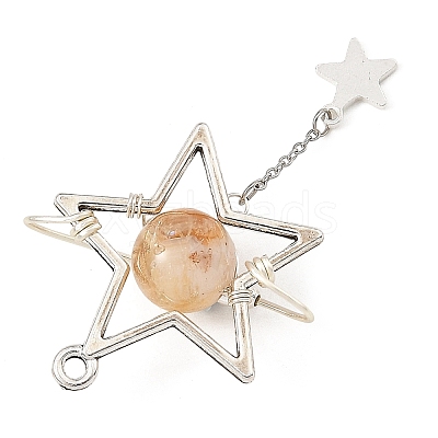 Heated Natural Citrine Pendants PALLOY-TA00444-04-1