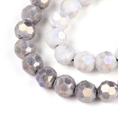 Anti-Tarnish Electroplate Glass Beads Strands EGLA-T021-8mm-15-01-1