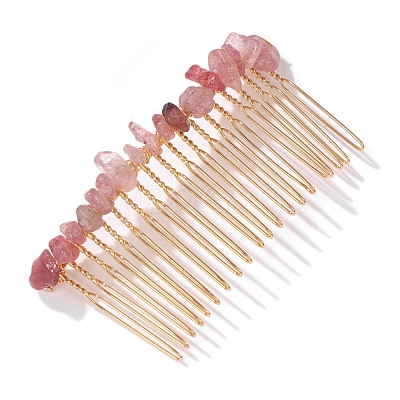 Strawberry Quartz Gravel Hair Clip PW-WGC4E5C-12-1