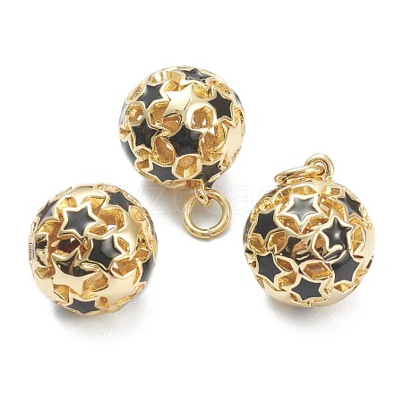 Brass Enamel Charms KK-A153-02G-D-1