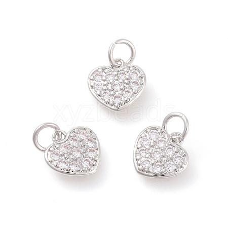 Brass Micro Pave Cubic Zirconia Charms ZIRC-F106-07P-1