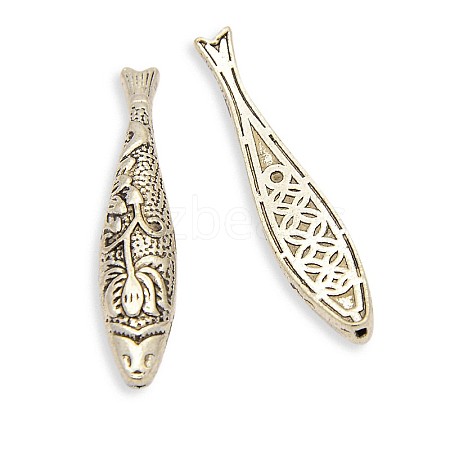 Tibetan Style Alloy Fish Beads PALLOY-J154-59AS-1