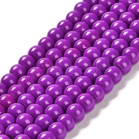 Painted Glass Bead Strands DGLA-S071-6mm-52-1