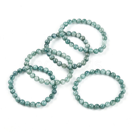 Natural Kyanite Round Beads Stretch Bracelets Women Men BJEW-T022-06B-1