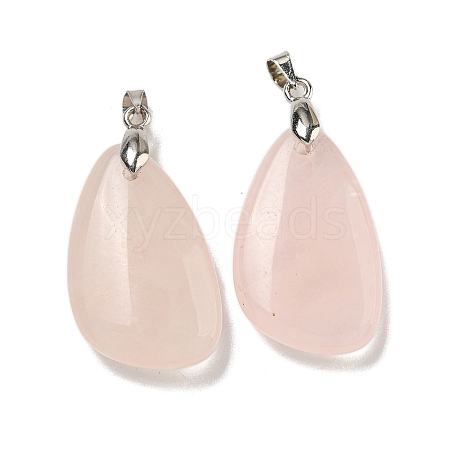 Natural Rose Quartz Pendants G-G147-02P-01-1