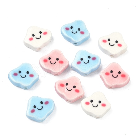 Printed Handmade Porcelain Beads PORC-A031-11-1
