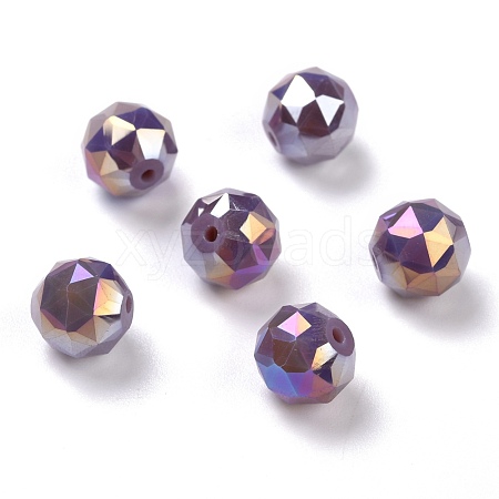 Electroplate Opaque Glass Beads EGLA-B003-02A-10-1