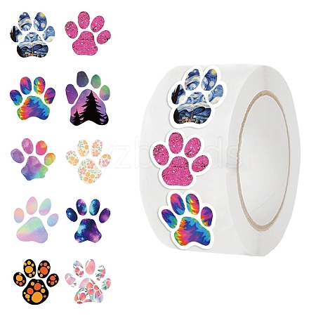 Dog Paw Pattern Stickers PW-WG0F731-01-1