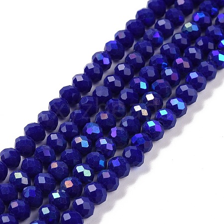 Electroplate Opaque Solid Color Glass Beads Strands LS-EGLA-A034-P4mm-L12-1