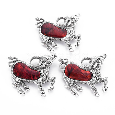 Sheep Alloy Brooch PALLOY-N166-003-B01-RS-1