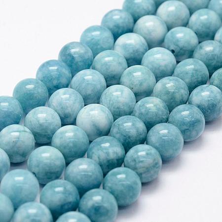 Natural White Jade Imitation Amazonite Beads Strands G-F364-16-8mm-1