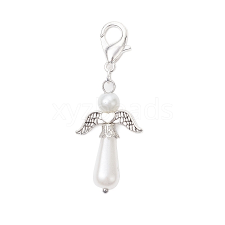 Angel Acrylic Imitation Pearl Pendant Decorations HJEW-JM02319-1