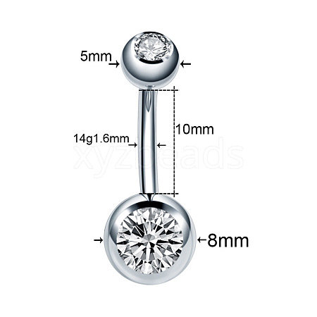 Clear Cubic Zirconia Belly Button Rings WG9960A-11-1