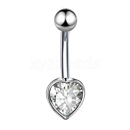 Clear Cubic Zirconia Belly Button Rings WG9960A-12-1