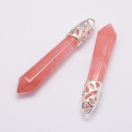 Watermelon Stone Glass Big Pointed Pendants G-D860-C24-P-1