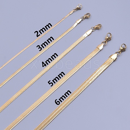 1~2MM Unisex 304 Stainless Steel Flat Snake Chains Necklaces CI0111-1-1