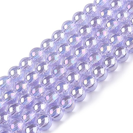 Electroplate Transparent Glass Beads Strands X-GLAA-T032-T4mm-AB01-1