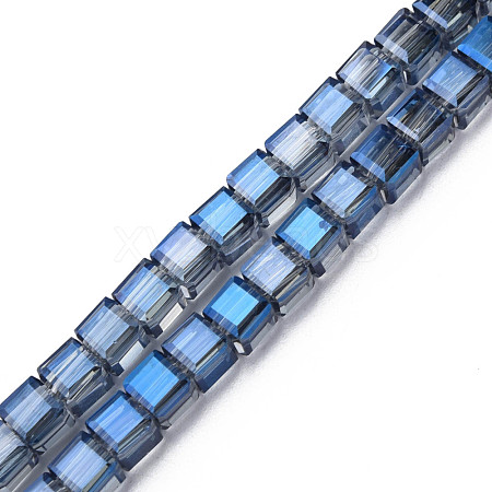 Electroplate Transparent Glass Beads Strands EGLA-N002-28-F06-1