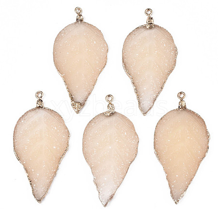 Electroplate Druzy Resin Big Pendants RESI-S366-22T-1