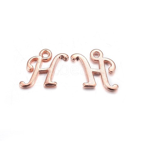 Rose Gold Plated Alloy Letter Pendants LS-X-PALLOY-J718-01RG-H-1