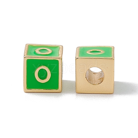 Rack Plating Brass Enamel Beads KK-B060-04G-02O-1