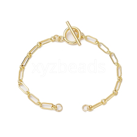 Brass Paperclip Chains Bracelet Makings AJEW-JB01226-1