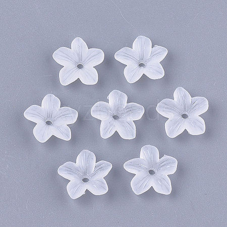 5-Petal Transparent Acrylic Bead Caps X-FACR-T001-06-1