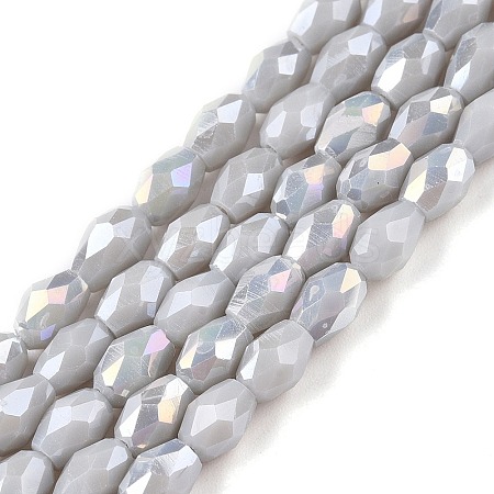 Opaque Solid Color Electroplate Glass Beads Strands EGLA-N013-P4mm-B05-1