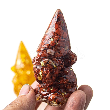 Resin with Natural Tourmaline Sculpture Display Decorations PW-WG71409-04-1