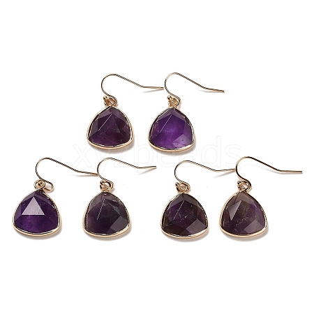 Natural Amethyst Dangle Earrings EJEW-G413-01C-G-1