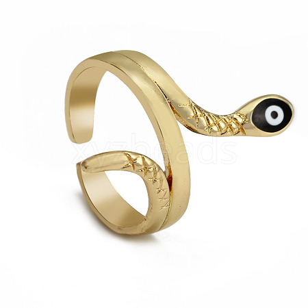 Brass Enamel Cuff Finger Rings for Women PW-WGA38A9-01-1