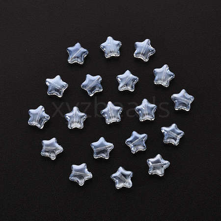 20Pcs Transparent Spray Painted Glass Beads GLAA-YW0001-14-1