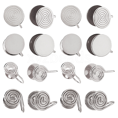 16Pcs 4 Styles Brass & 304 Stainless Steel Cuff Earrings EJEW-HS0001-18P-1