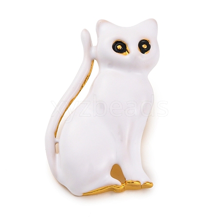 Cat Shaped Alloy Enamel Pins JEWB-Q045-03G-1