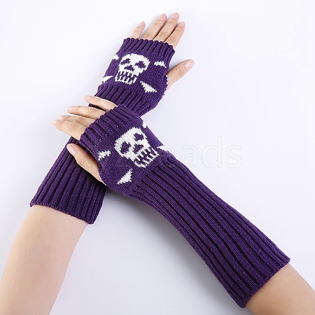 Polyacrylonitrile Fiber Yarn Knitting Long Fingerless Gloves COHT-PW0001-18E-1