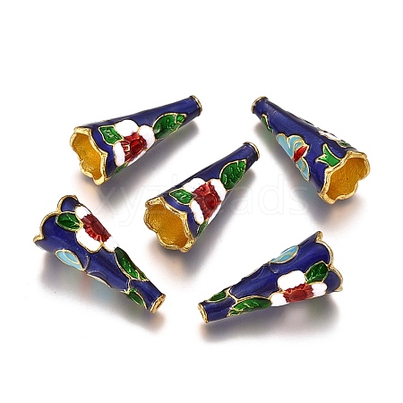 Alloy Enamel Bead Cones PALLOY-K243-08G-1