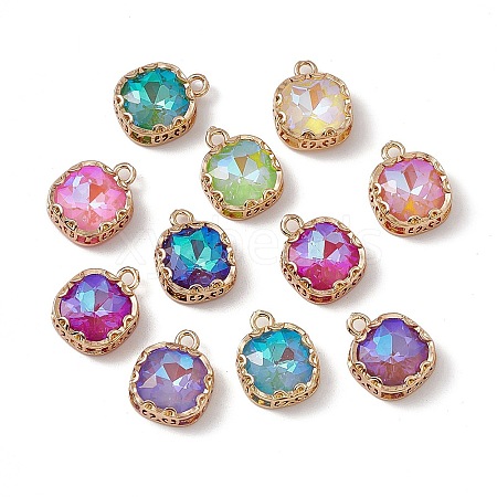 Square K9 Glass Charms X-GLAA-A005-12LG-1