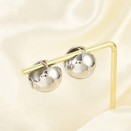 Brass Hoop Earrings for Women EJEW-U041-03P-1