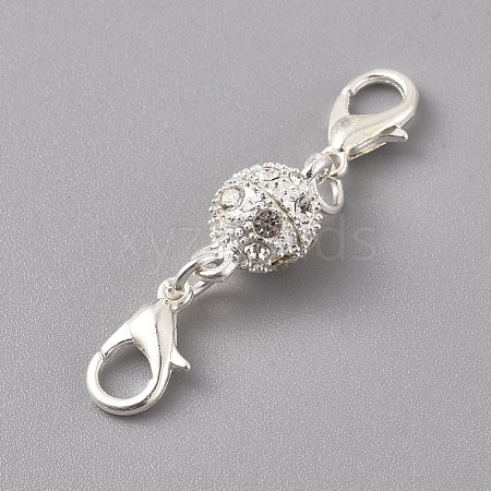 Alloy Rhinestone Magnetic Clasps ALRI-TAC0001-01S-1
