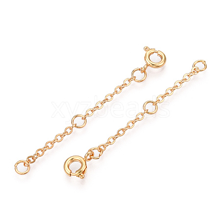 Brass Cable Chain Chain Extender KK-ZX024-36G-B-1