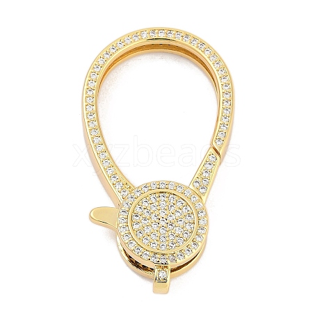 Brass Micro Pave Cubic Zirconia Lobster Claw Clasps KK-M311-28G-03-1