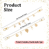 2Pcs 2 Styles Brass Bag Decorative Chains HJEW-SC0003-24B-2