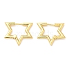 Rack Plating Brass Star Hoop Earrings for Women EJEW-D059-07G-1