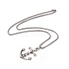 Zinc Alloy Anchor Pendant Necklace with 304 Stainless Steel Chains NJEW-C007-12AS-2