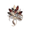 Flower Alloy Rhinestone Brooches for Backpack Clothes PW-WG60DF6-02-2