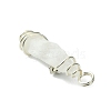 2Pcs Electroplated Natural Quartz Crystal Dyed Copper Wire Wrapped Pendants PALLOY-JF03163-02-5