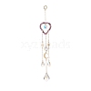 Glass Teardrop & Star Window Hanging Suncatchers HJEW-JM00905-03-2